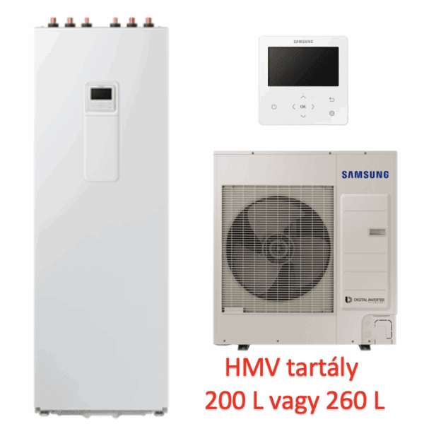 Samsung ClimateHub Split EHS AE090RXEDGG/EU/AE260RNWSGG/EU Hőszivattyú 260 literes HMV tárolóval 3 fázis